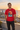 Red SURFXION T-shirt with rocky-outcrop model