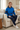 Relaxed sofa look with navy joggers