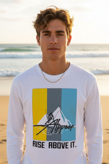 Rise Above It LS – White, Male, Front
