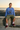 Royal blue crewneck golden-hour skate editorial