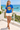 Royal blue T-shirt resort look