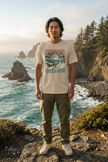 Sand Oregon graphic tee editorial look