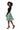 Skirt with black bodysuit and statement earrings