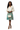 Skirt with cream silk blouse and heeled sandals