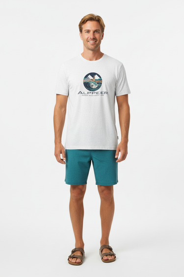 Solid White Teal Boardshorts