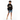 Street confident - black hoodie with denim shorts