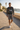 Sweatshirt styled with stone-gray shorts