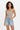 Swimsuit with high-waisted denim shorts
