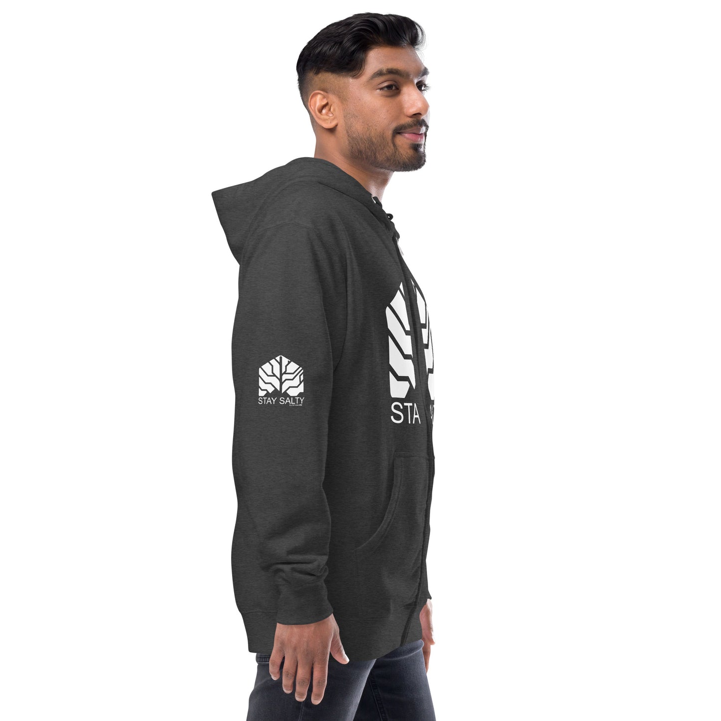 Stay Salty fleece zip up hoodie