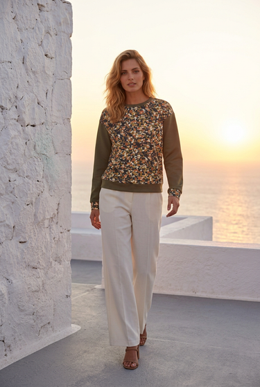 Walking sunset terrace pose