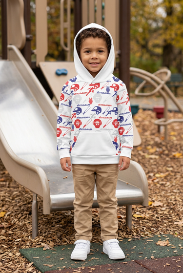 White baseball hoodie playground styling concept