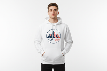White hoodie confident pose