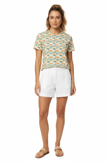 White Linen Shorts