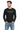 White model in black crew relaxed