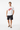 White Tee Black Boardshorts