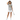 Woman in grey tee with tennis skirt