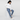 Woman in Jaguar Blue leopard print joggers with oversized white sweatshirt