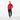 Woman in true red lightweight quarter-zip pullover with black leggings