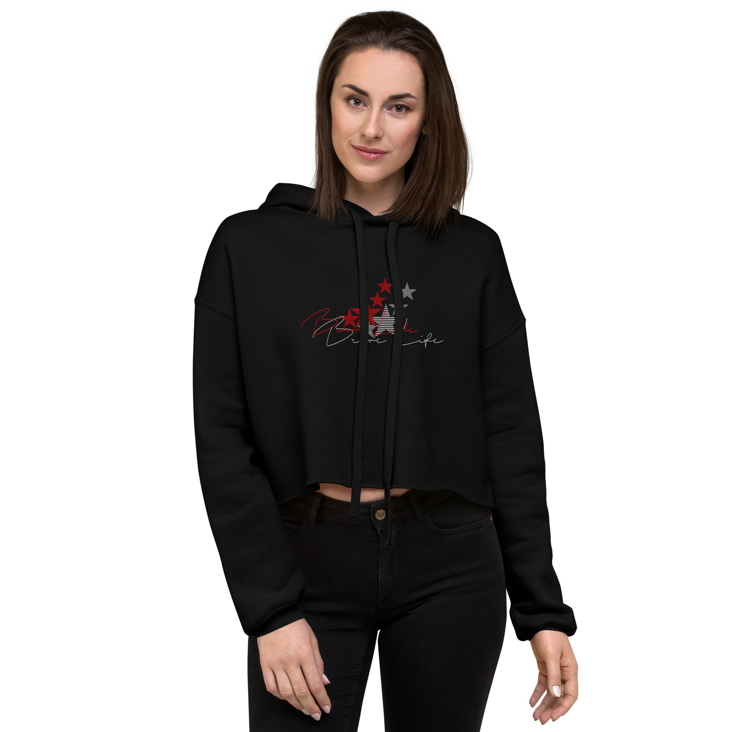 Alppeer-Brave Life Crop Hoodie