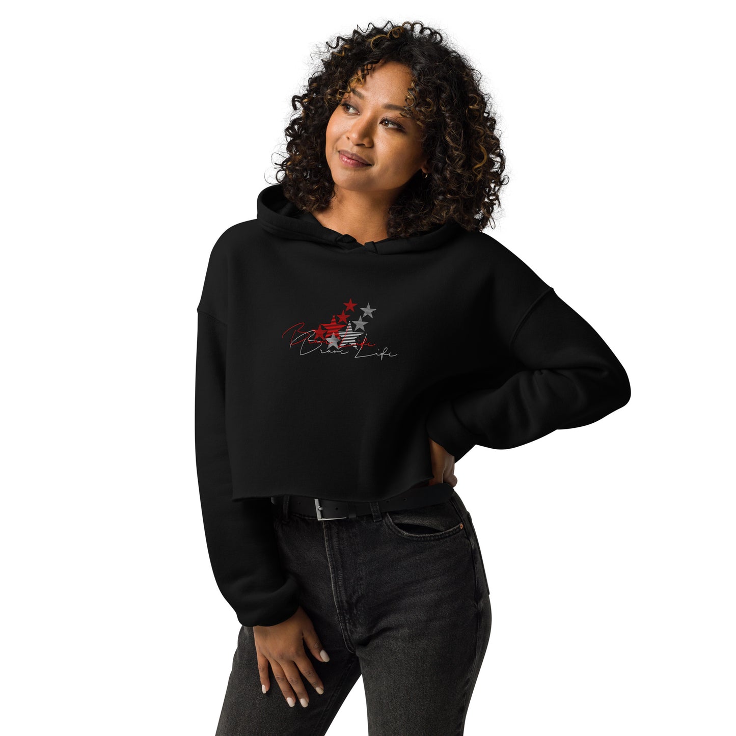 Alppeer-Brave Life Crop Hoodie