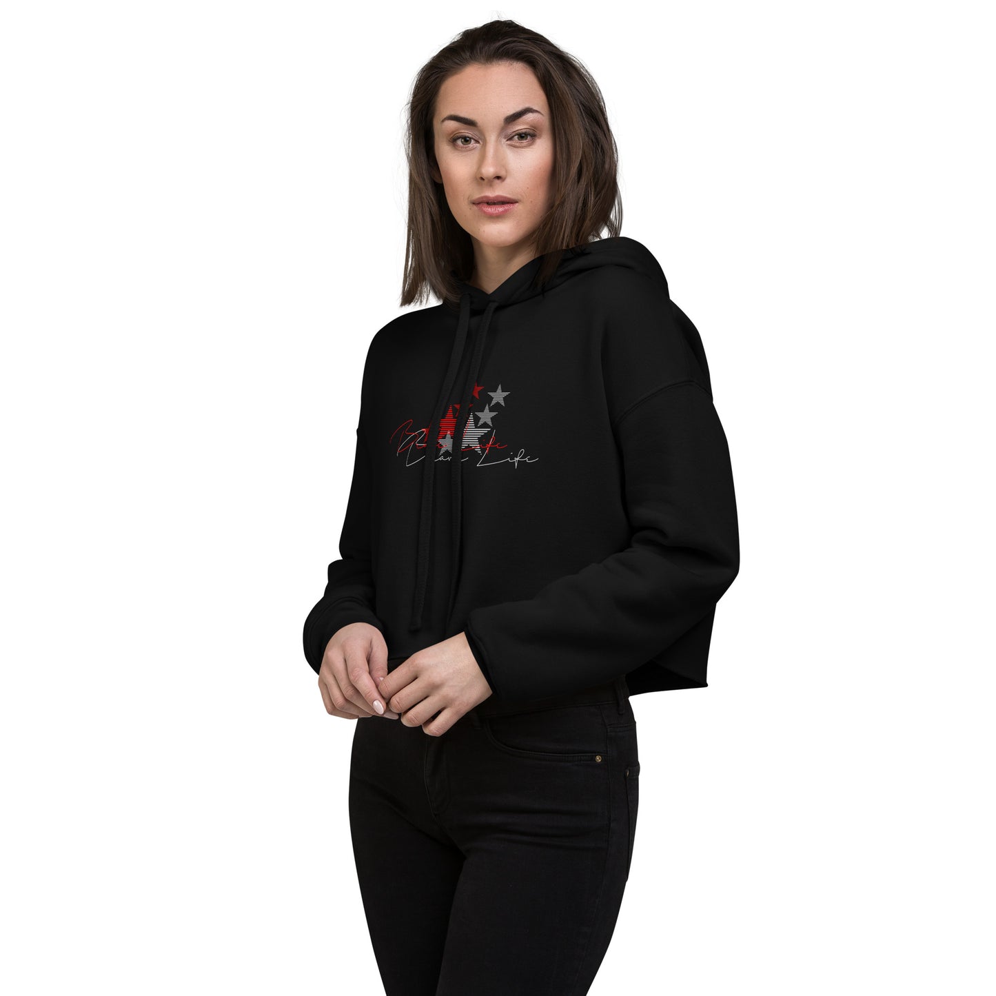 Alppeer-Brave Life Crop Hoodie