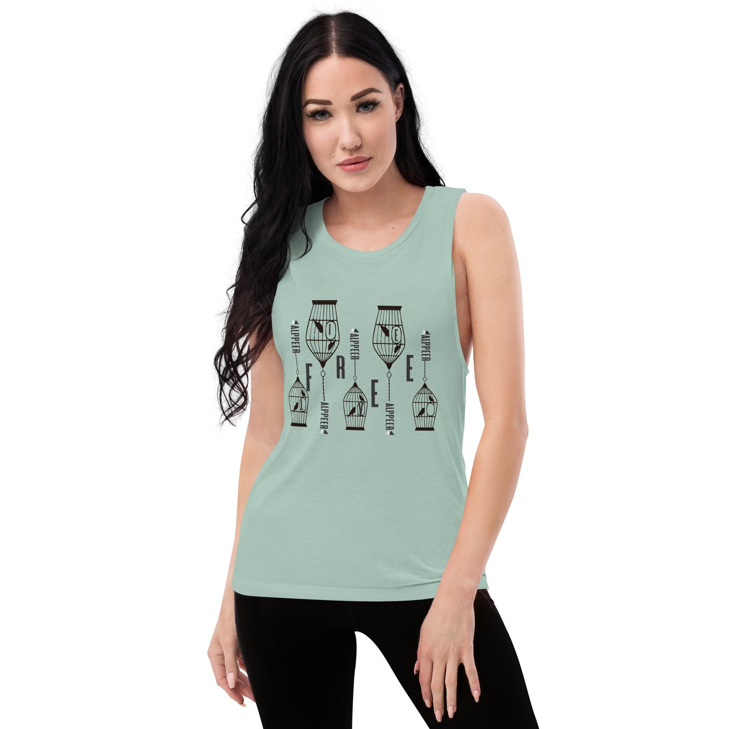 Alppeer's Live Free Ladies’ Muscle Tank
