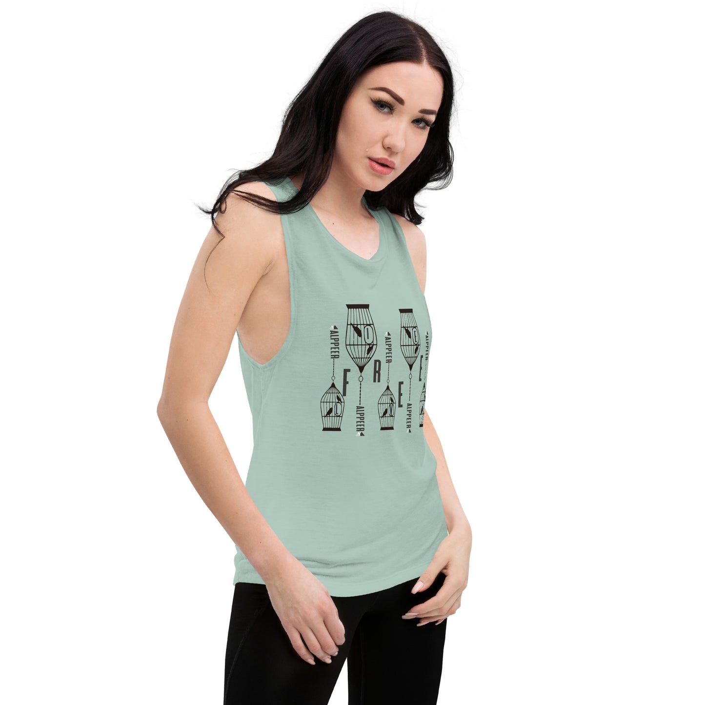 Alppeer's Live Free Ladies’ Muscle Tank