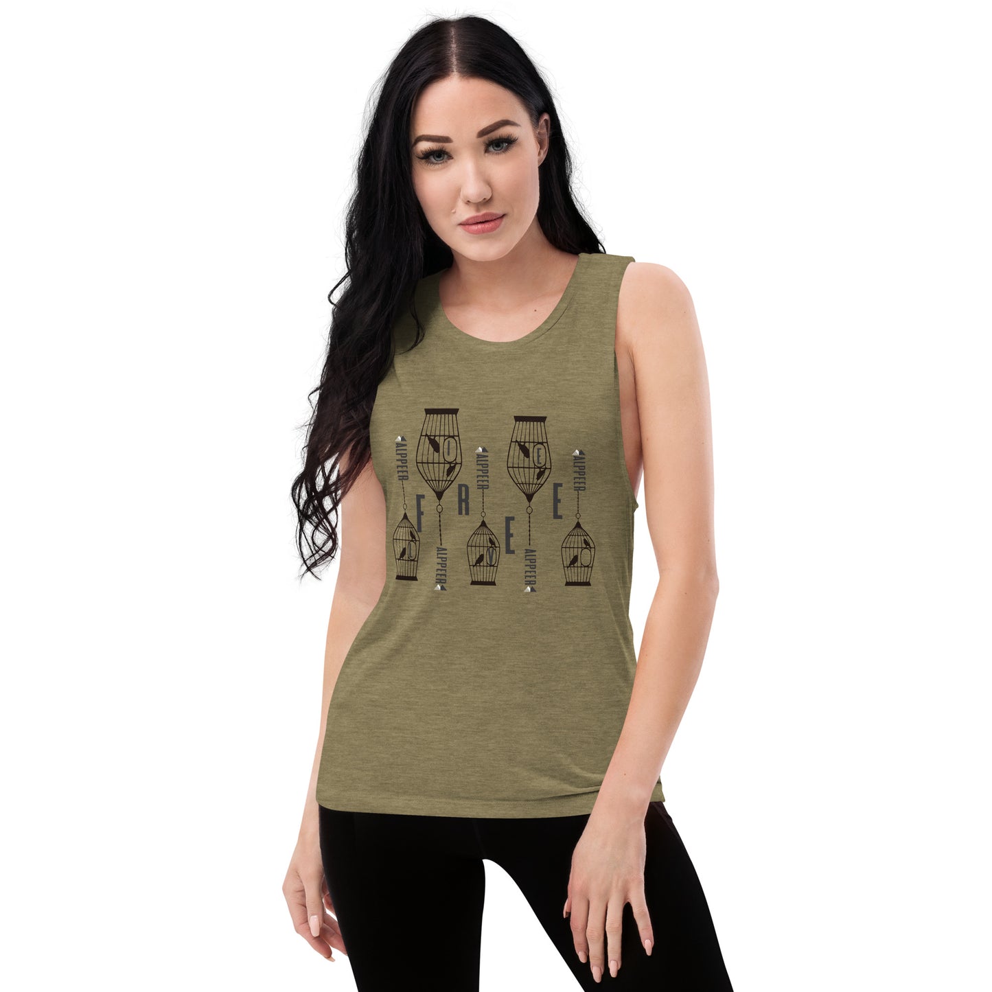 Alppeer's Live Free Ladies’ Muscle Tank