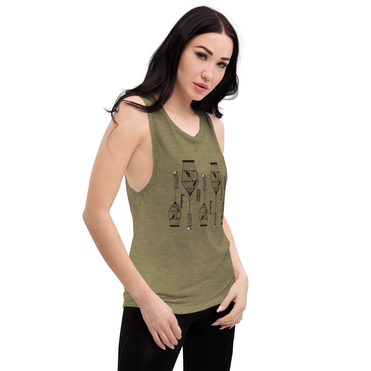 Alppeer's Live Free Ladies’ Muscle Tank