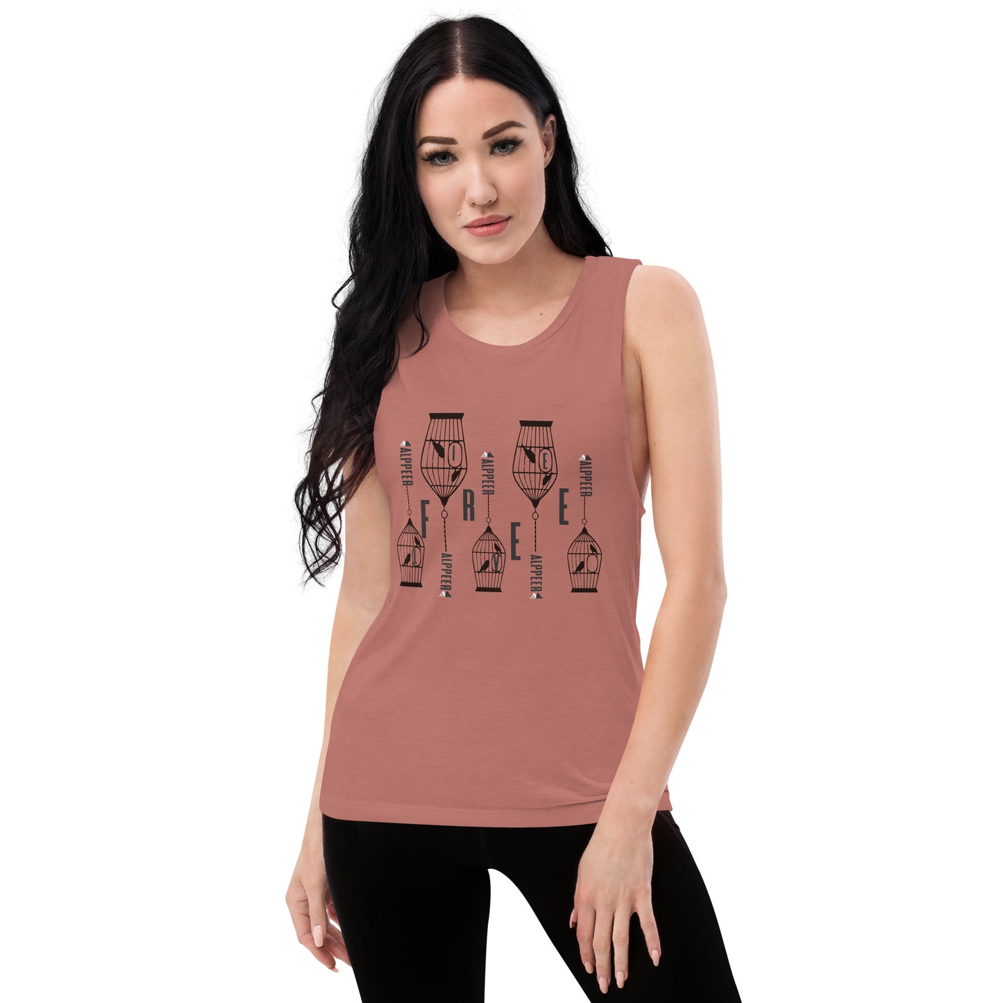 Alppeer's Live Free Ladies’ Muscle Tank