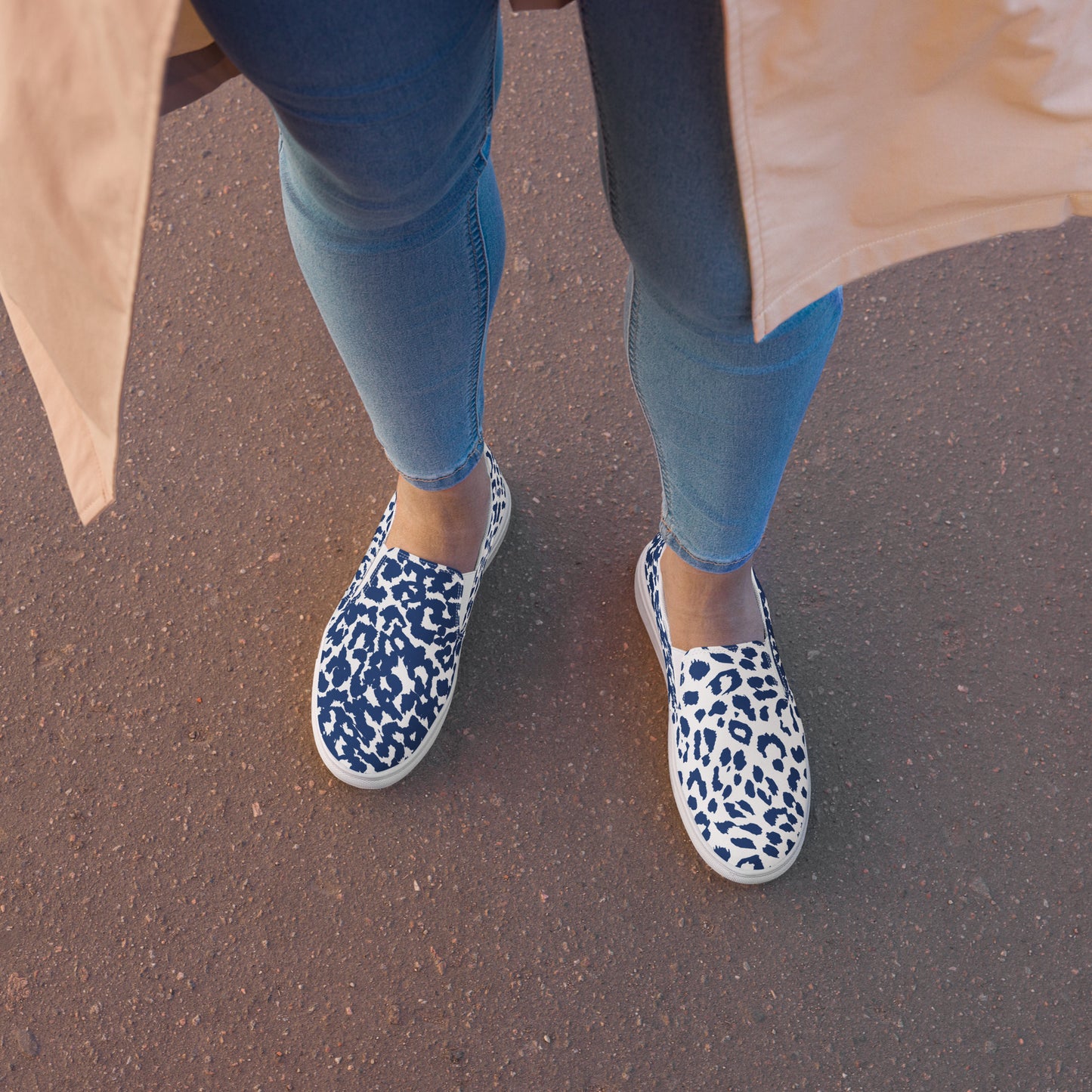 Jaguar Blue Women’s slip-on canvas shoes