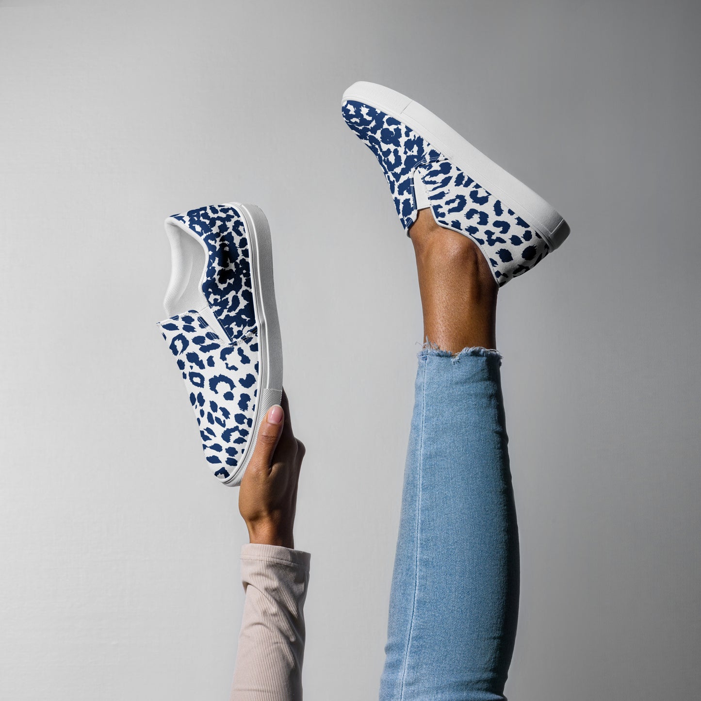 Jaguar Blue Women’s slip-on canvas shoes