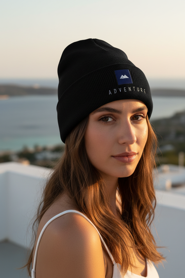 Adventure Beanie — Black Rooftop