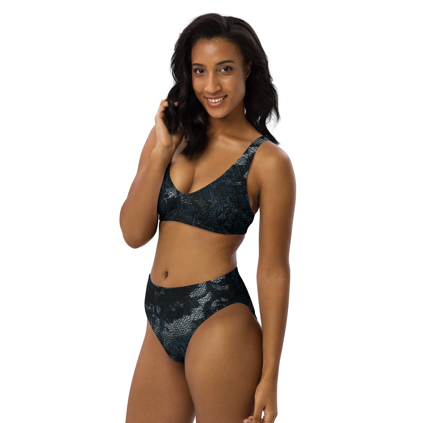 Mysterious Beauty Recycled high-waisted bikini.