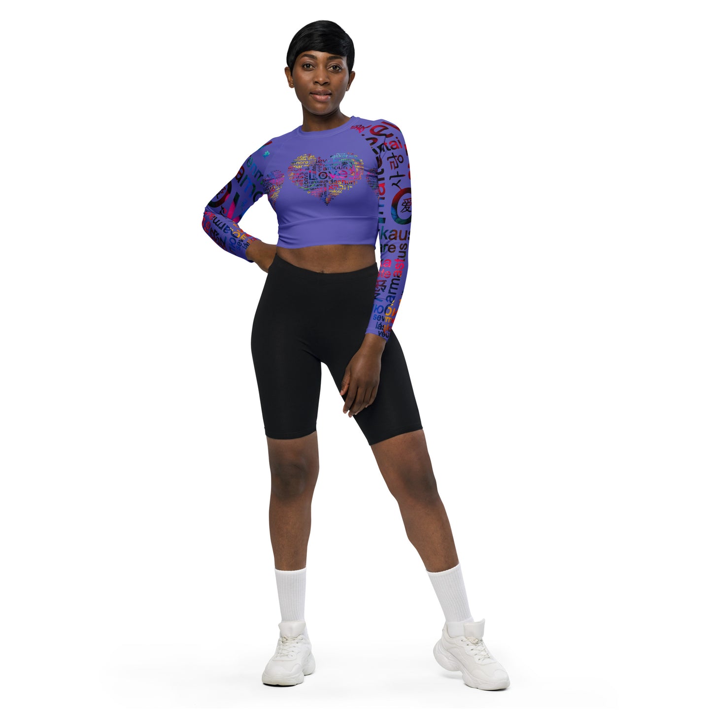 Love is native long-sleeve crop top