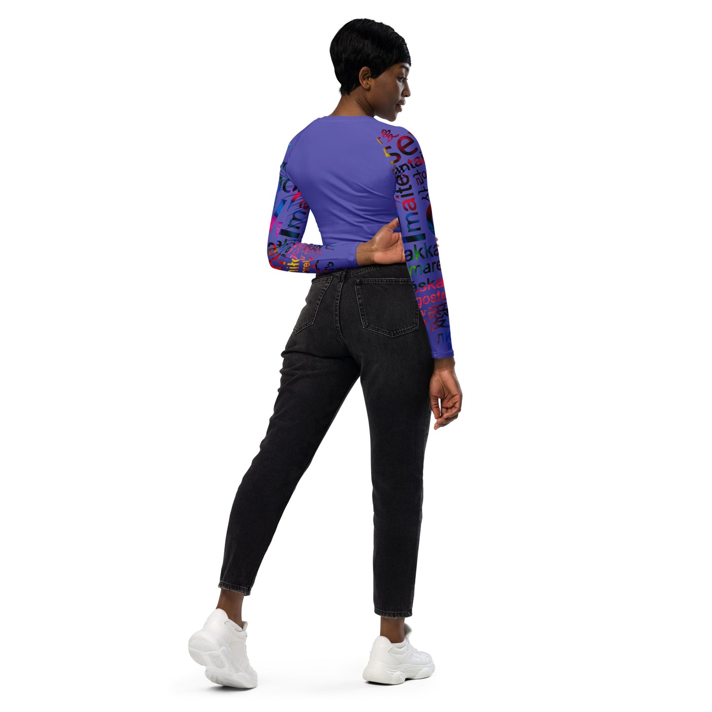 Love is native long-sleeve crop top