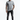 All-over print tee with tattooed model, one hand in pocket