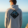 Alppeer Adventure Hoodie – Carbon Grey, Back, Cliffside