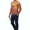Alppeer Golden Wave Rash Guard with navy chinos