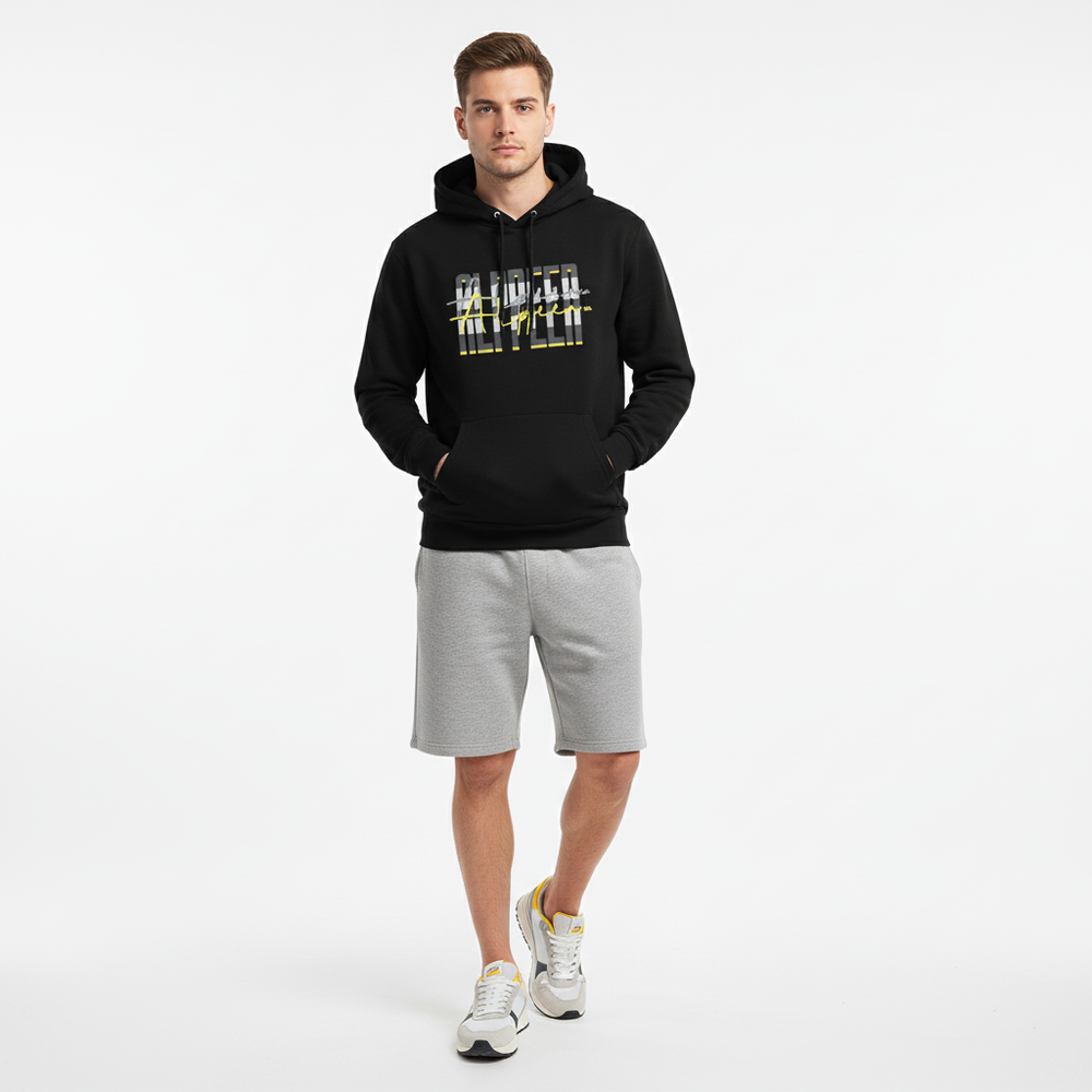 Athleisure comfort - black hoodie with sweat shorts