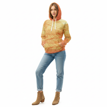 Autumn hoodie with light blue jeans and tan boots