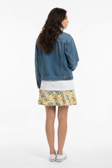 Back view with denim jacket