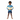 Black boy in Wildlife rash guard with navy shorts on white background