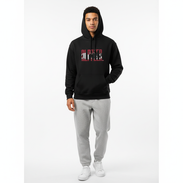 Black hoodie athleisure look