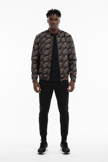 Black male, front, joggers