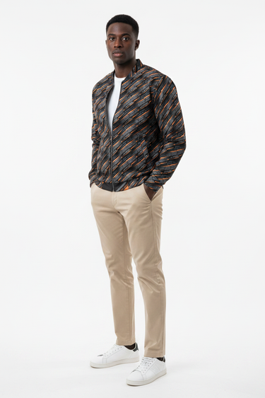 Black male, three-quarter, chinos