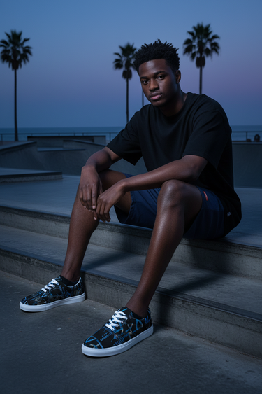 Black model coastal skate park