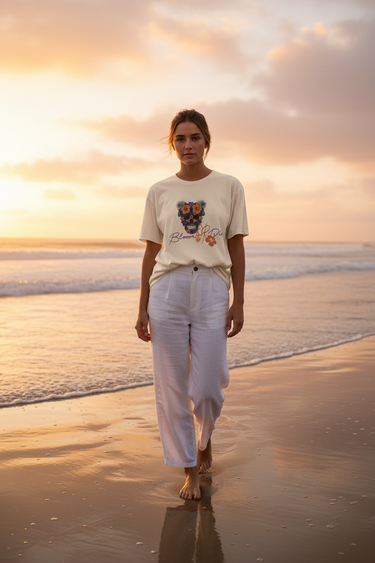 Bloom or Die — Natural, Linen Pants, Golden Hour