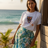 Bloom or Die — White, Floral Skirt, Beach Shack