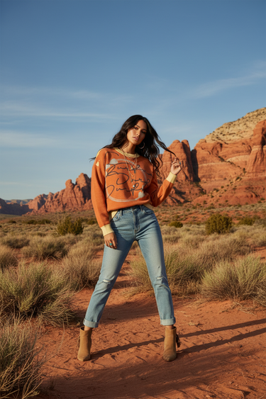 Boho Script Sweater – Desert